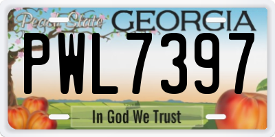 GA license plate PWL7397