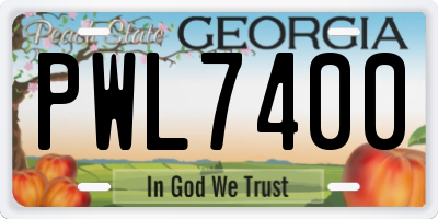 GA license plate PWL7400