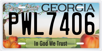 GA license plate PWL7406