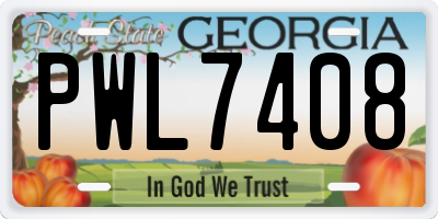 GA license plate PWL7408