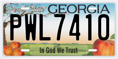 GA license plate PWL7410