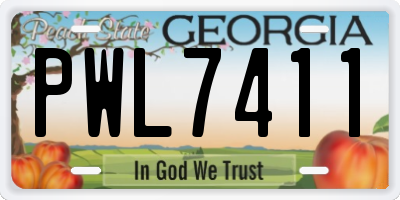 GA license plate PWL7411