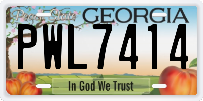 GA license plate PWL7414