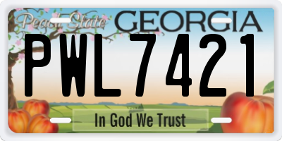 GA license plate PWL7421