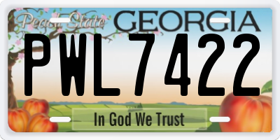 GA license plate PWL7422