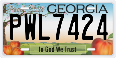 GA license plate PWL7424