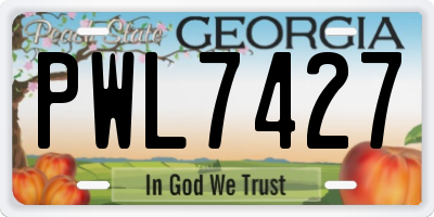 GA license plate PWL7427