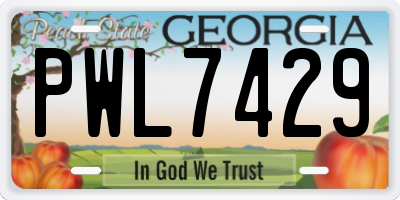 GA license plate PWL7429