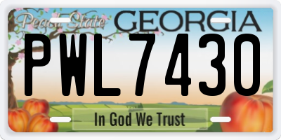 GA license plate PWL7430