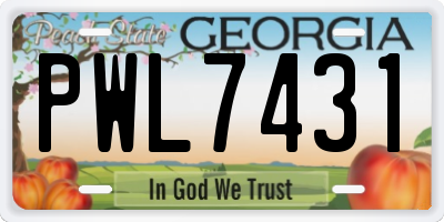 GA license plate PWL7431