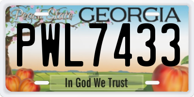 GA license plate PWL7433