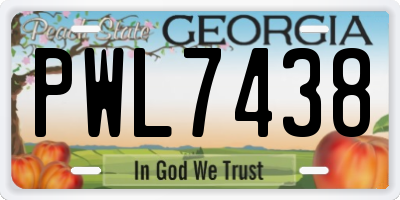 GA license plate PWL7438