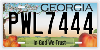 GA license plate PWL7444