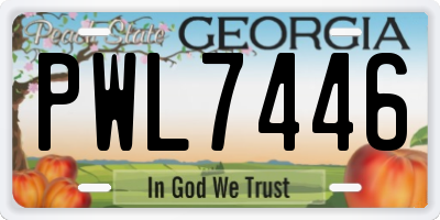 GA license plate PWL7446