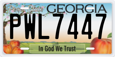 GA license plate PWL7447