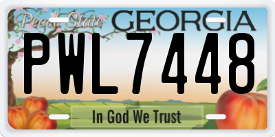 GA license plate PWL7448
