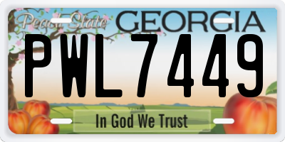 GA license plate PWL7449