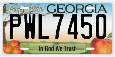 GA license plate PWL7450