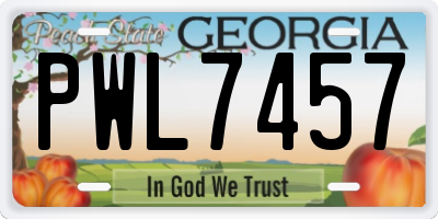 GA license plate PWL7457