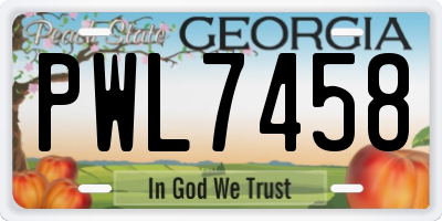 GA license plate PWL7458