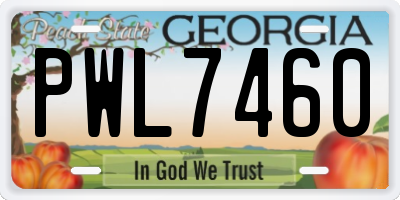 GA license plate PWL7460