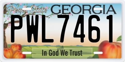 GA license plate PWL7461