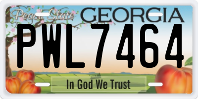 GA license plate PWL7464