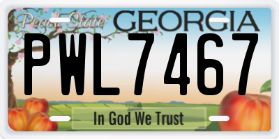 GA license plate PWL7467