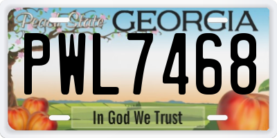 GA license plate PWL7468