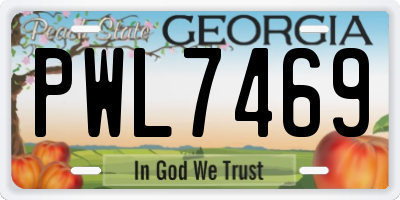 GA license plate PWL7469
