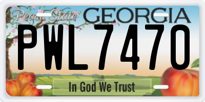 GA license plate PWL7470