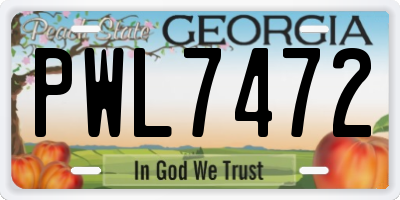 GA license plate PWL7472