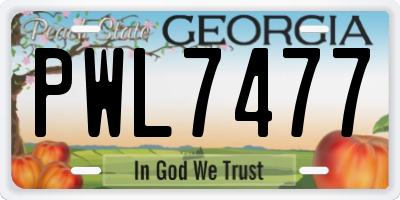 GA license plate PWL7477