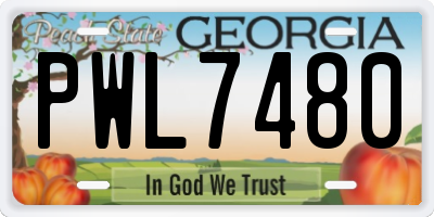 GA license plate PWL7480