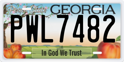 GA license plate PWL7482