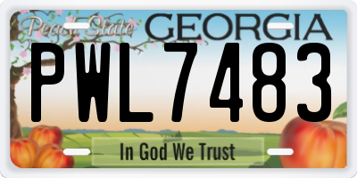 GA license plate PWL7483