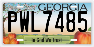 GA license plate PWL7485