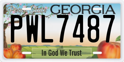 GA license plate PWL7487