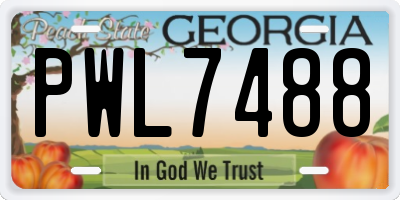 GA license plate PWL7488
