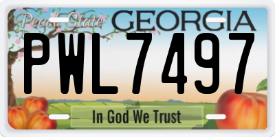 GA license plate PWL7497