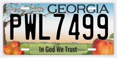 GA license plate PWL7499