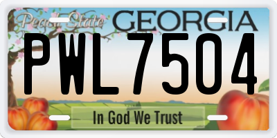 GA license plate PWL7504
