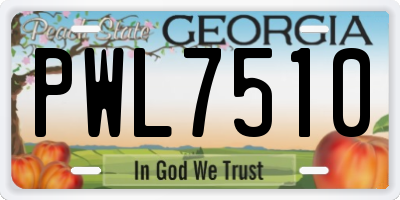 GA license plate PWL7510