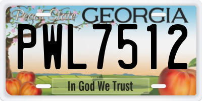 GA license plate PWL7512