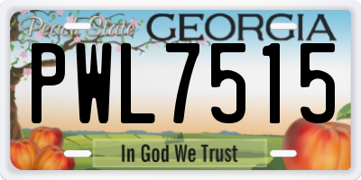 GA license plate PWL7515