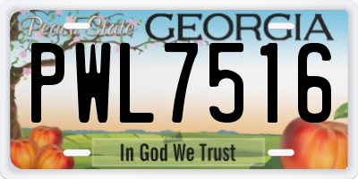 GA license plate PWL7516