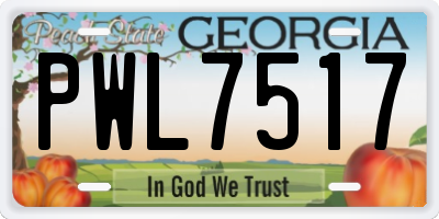 GA license plate PWL7517