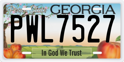 GA license plate PWL7527