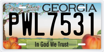 GA license plate PWL7531