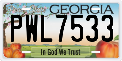 GA license plate PWL7533